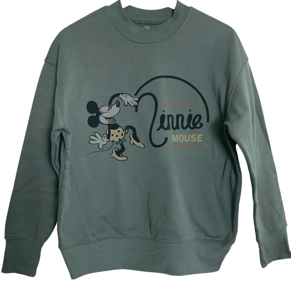Disney Minnie Mouse Crewneck Sweatshirt Long Sleeve Green Womens Large